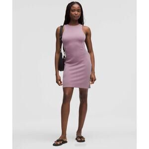 NWT Lululemon Ribbed Softstreme Slim-Fit Tank Dress Lavender Lux Size 12